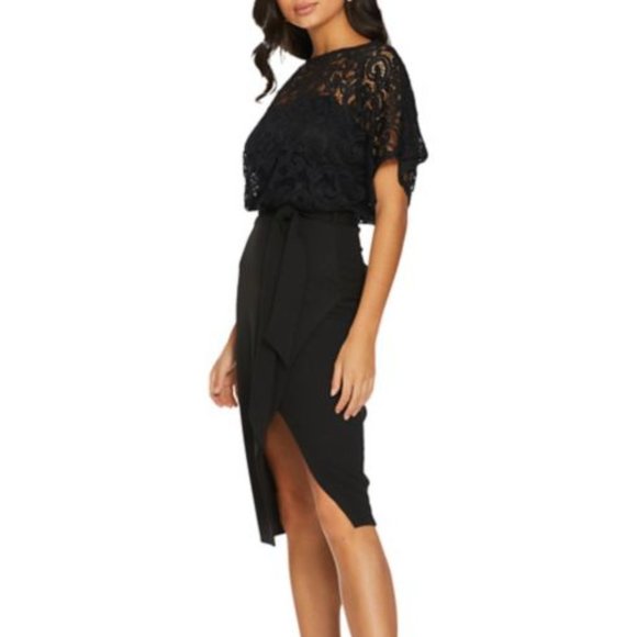Quiz Dresses & Skirts - Black Batwing-Sleeve Blouson Dress